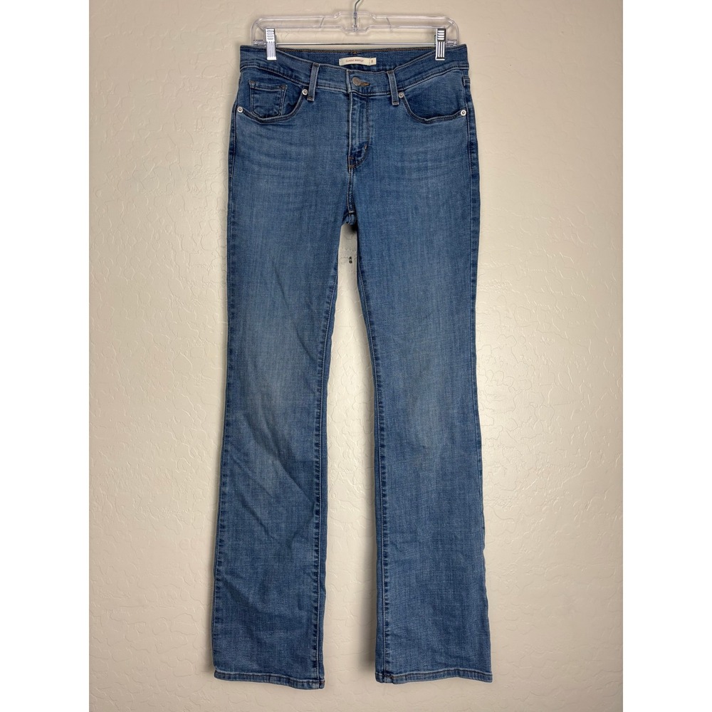 Levis Classic Bootcut Jeans Womens 8 Medium Wash Blue Stretch Denim Pants 2877